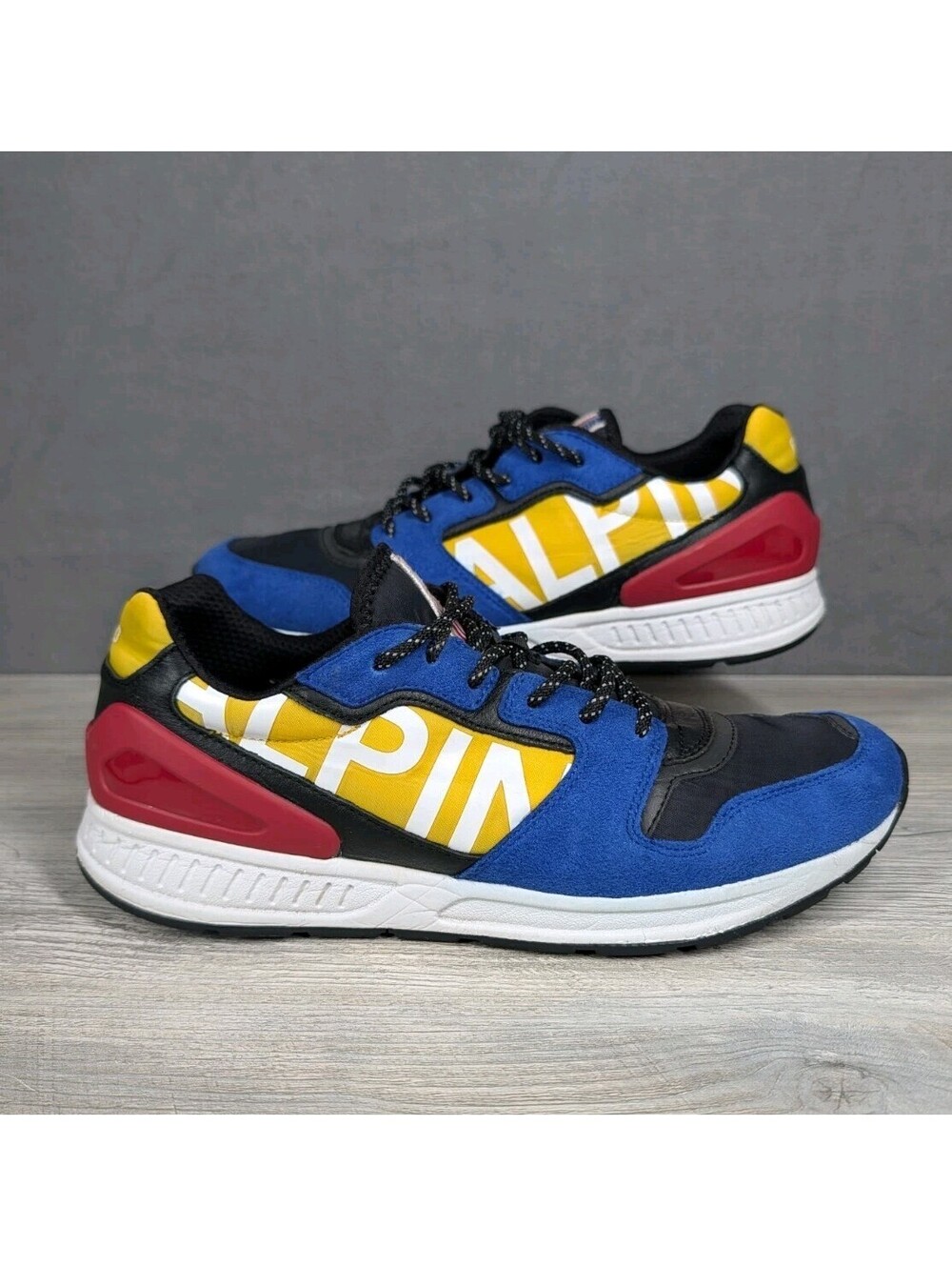 Polo Ralph Lauren Mens 10.5 Blue Yellow Red Alpine Train 100 Colorblock Shoes